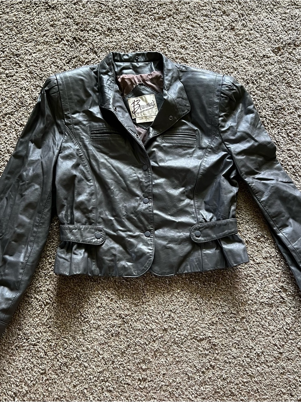 Bernian’s Vintage Gray Leather Jacket